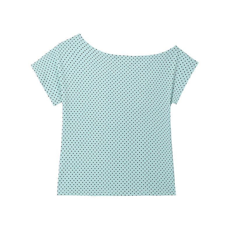 Cross Off-Shoulder T-shirt - Mint