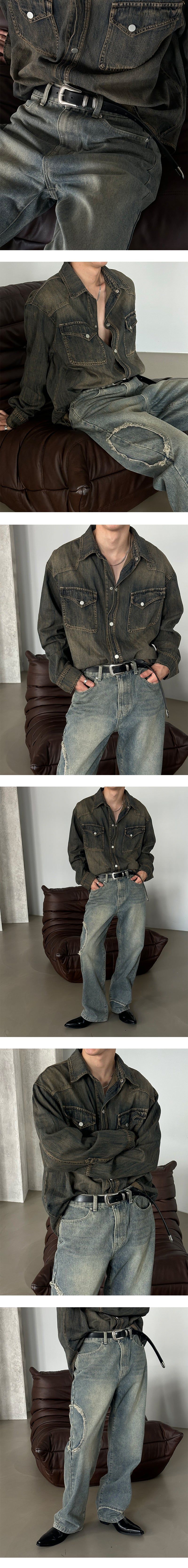 [F/W] Slab western denim shirts