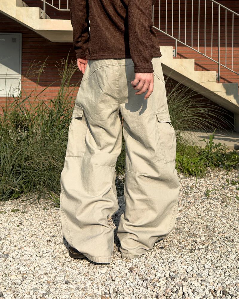 Cerne Dying Washed Curved Cargo Pants