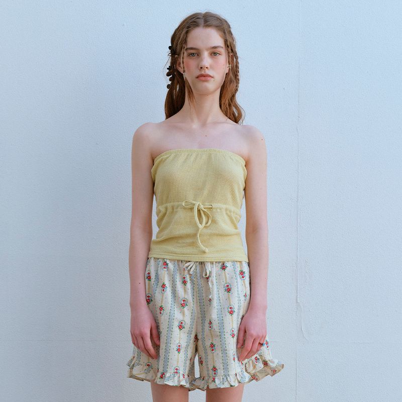 FUN FROM FUN(ファンフロムファン)の「 WAFFLE TUBE TOP, YELLOW PEAR(Tops)」