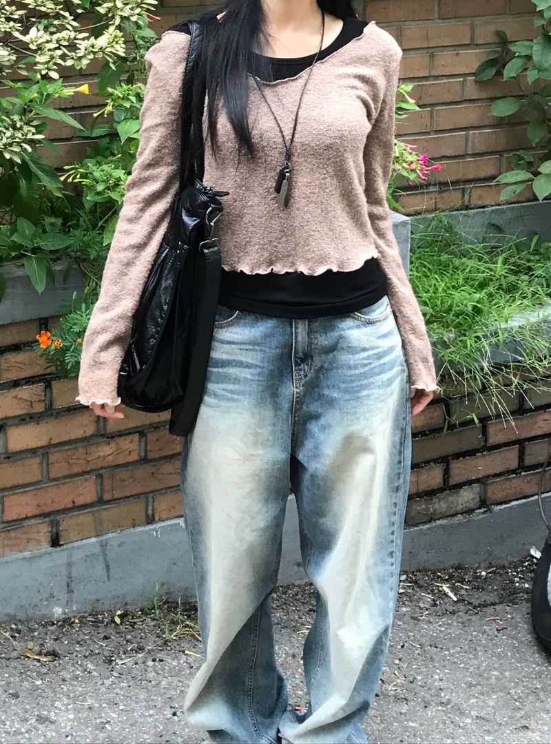 heenytsuki（ヒニツキ）の「vintage twin cat washing denim wide pants（Pants）」