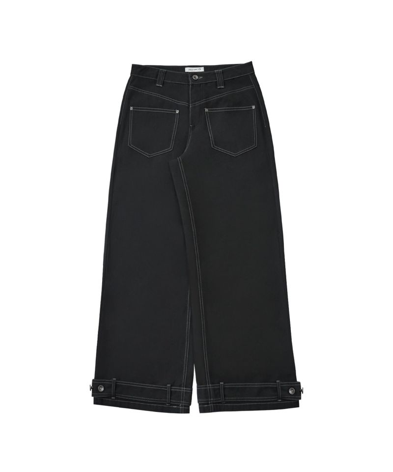 BELTED POCKET COTTON PT BLACK
