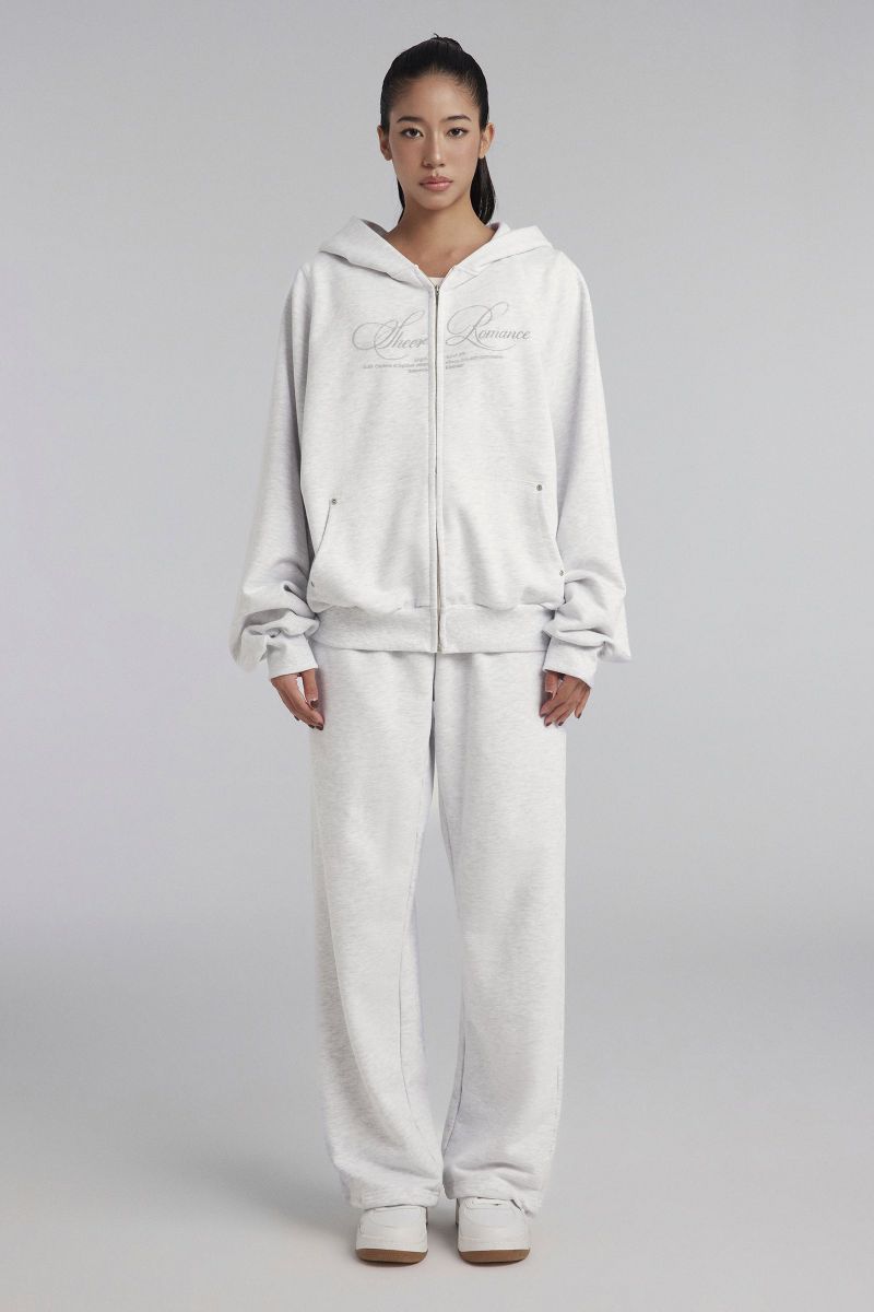 Sheer Romance Relaxed Sweatpants, Gray