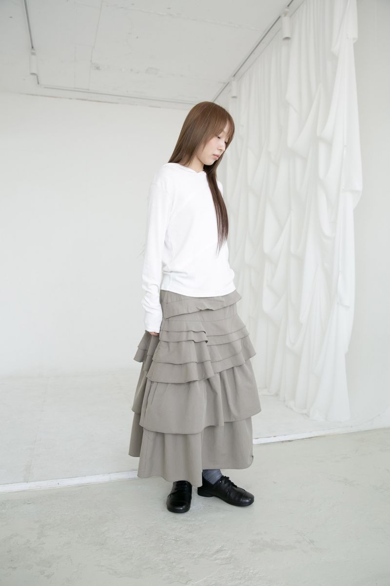 ruffle flare skirt(2colors)