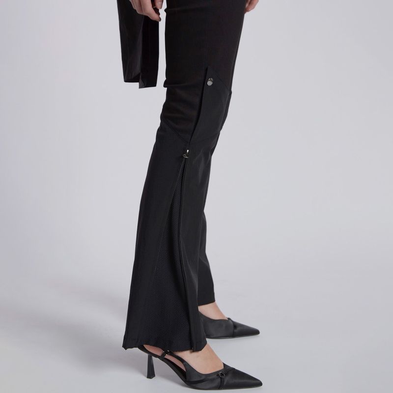 UNDERSTRAP KNEE DETAIL PANTS(BLACK)