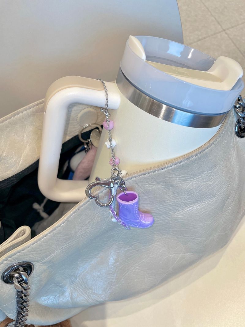 Rose Chain Purple Boots Pendant Bag Keyring Tumbler Charm