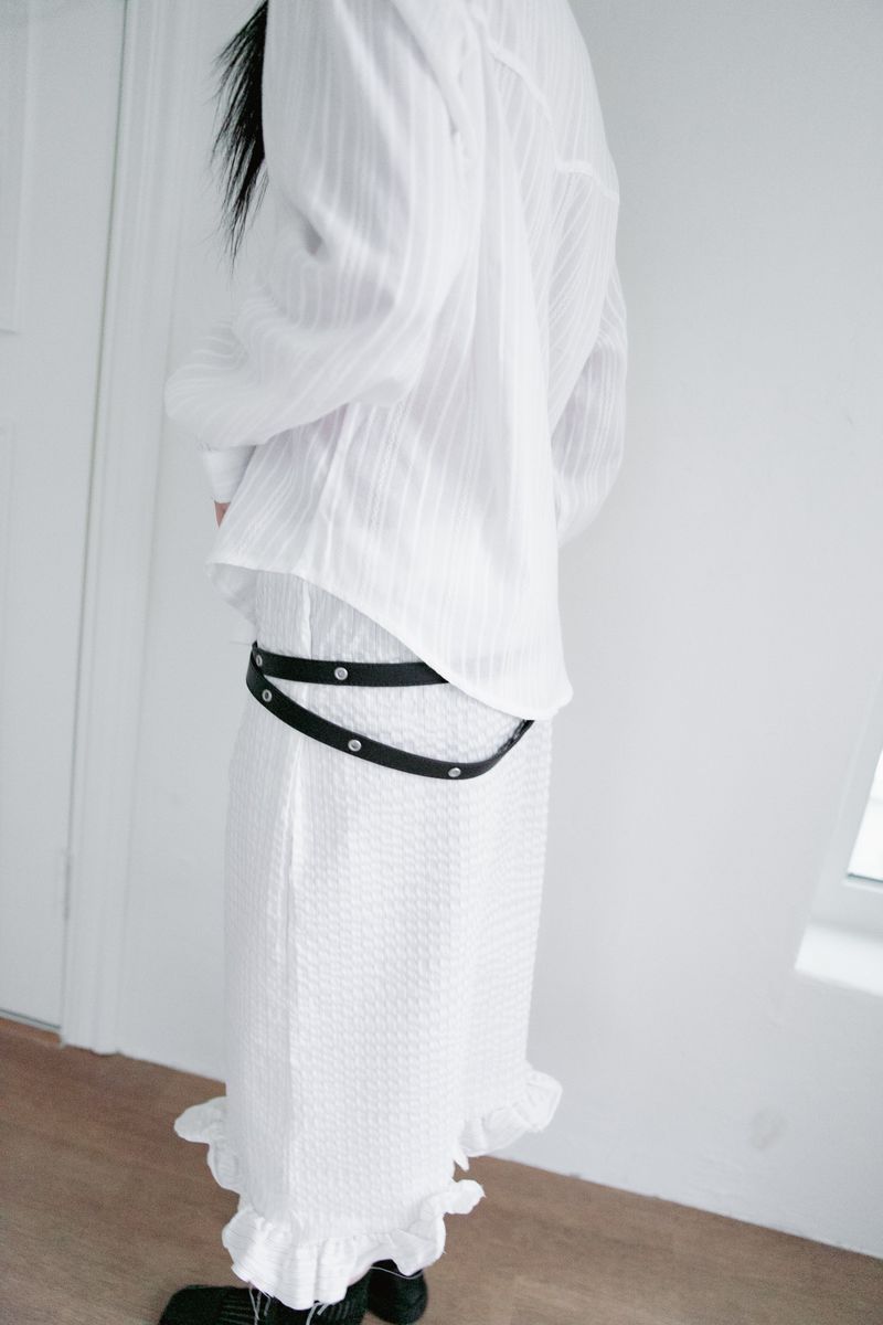 eyelet long belt(2colors)