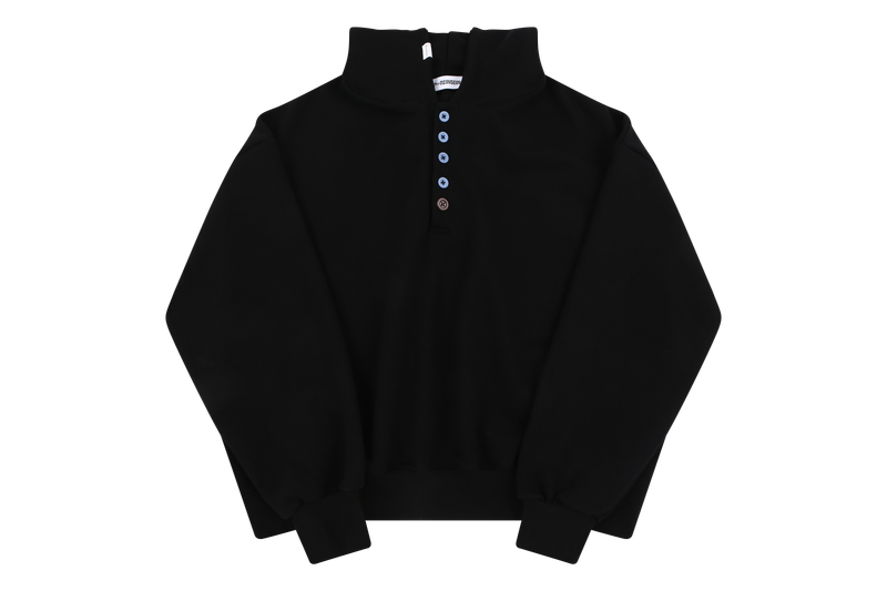 Black button hoodie