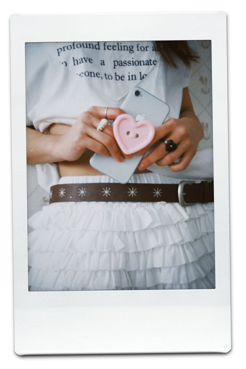*Limited* [Formica] Pinkberry Choco Button tok (Heart), Mag safe