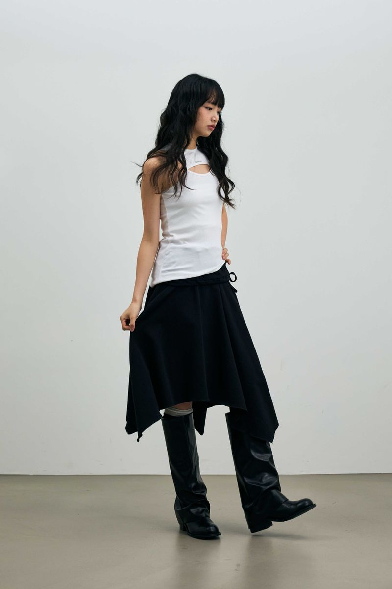 SILENT MIRAGE SWEAT SKIRT / BLACK