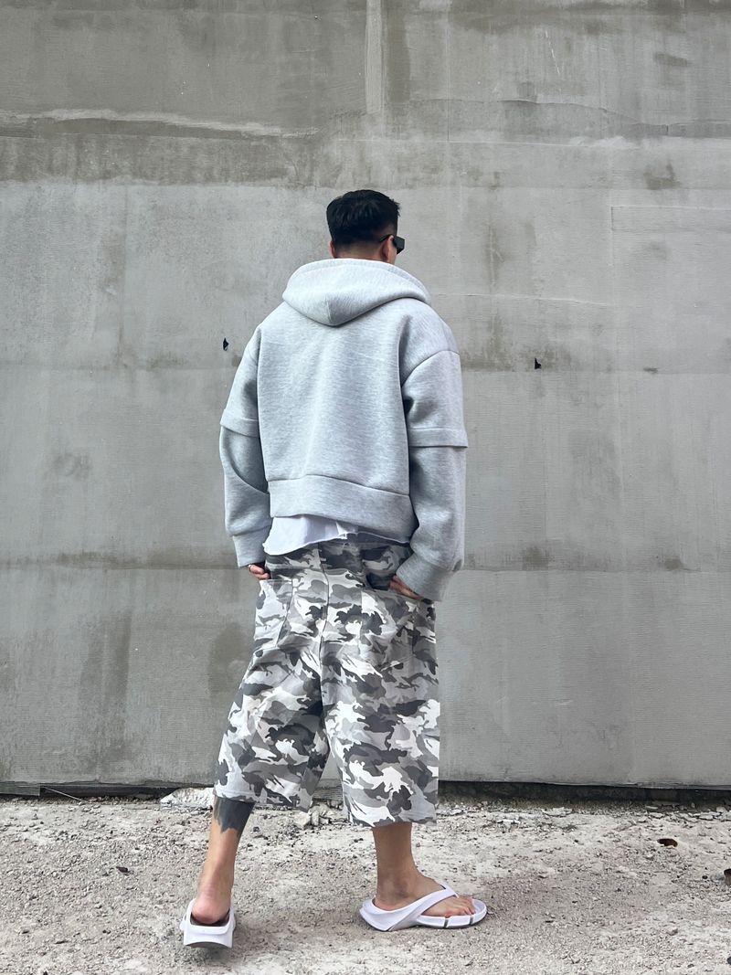 SWEAT X CAMO 2 LAYERED SHORTS