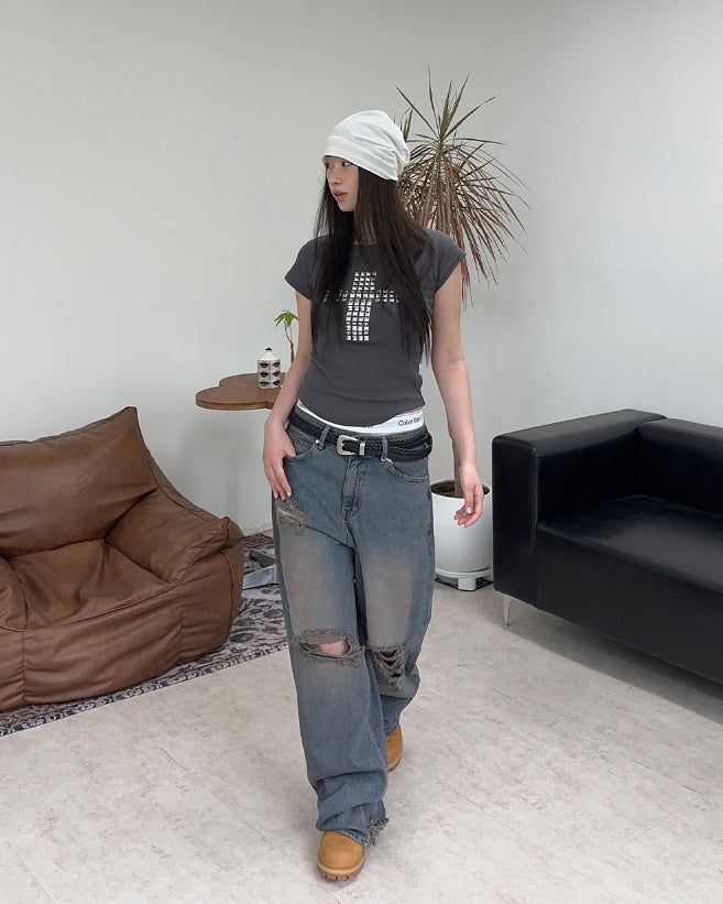 Alp Dusty Damage Denim Pants