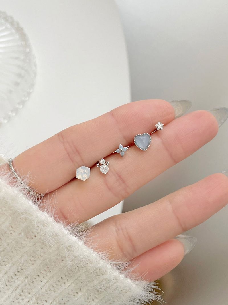 [5 set] winter snowflower piercing set