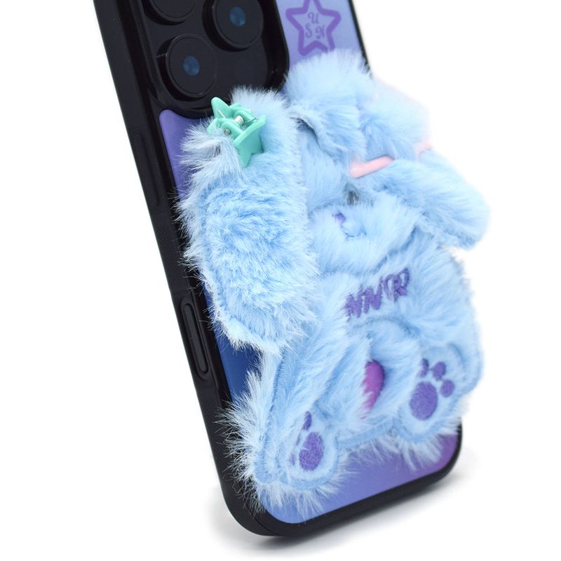 SUN CASE SHY RABBIT LIGHT BLUE (GLOSSY BLACK)