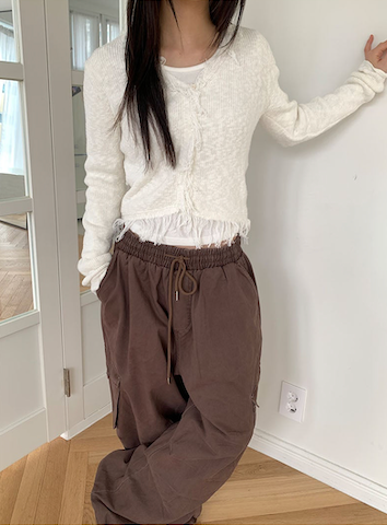 Frill knit cardigan(3color)