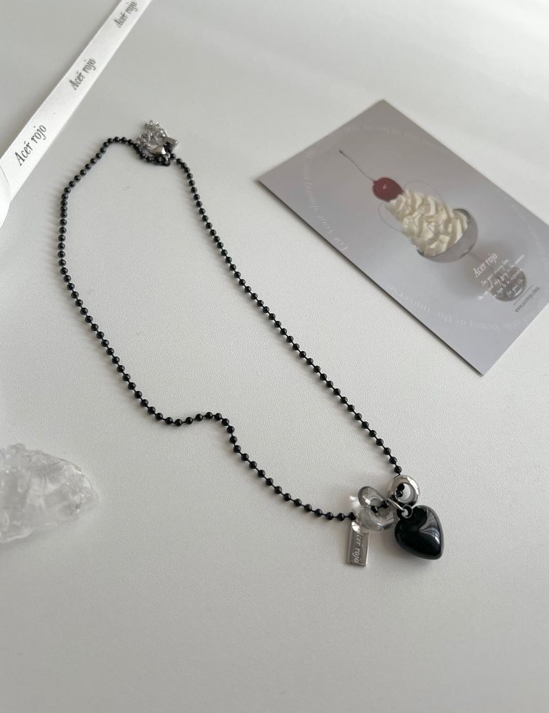 blo black chic stainless steel bold heart county line layered long necklace