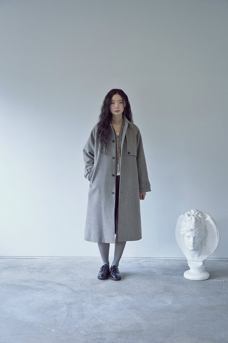 PURE-WOOL 90 BALMACAAN COAT (Khaki Beige)