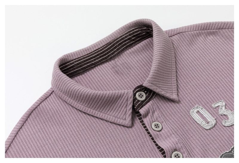 Preppy Layered Stripe Polo Sweatshirt