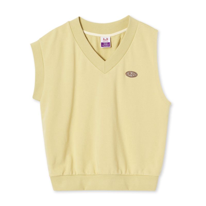 UNBALANCED SWEATER VEST_MUSTARD