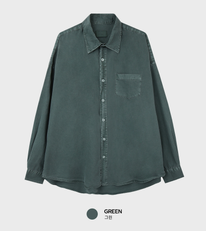 Glass Pigment Basic Cotton Shirt