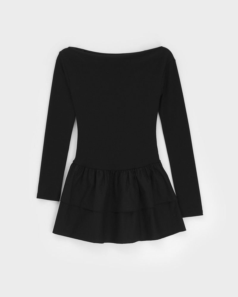 [MADE] Rufflen Unbalanced Cancan Mini Dress