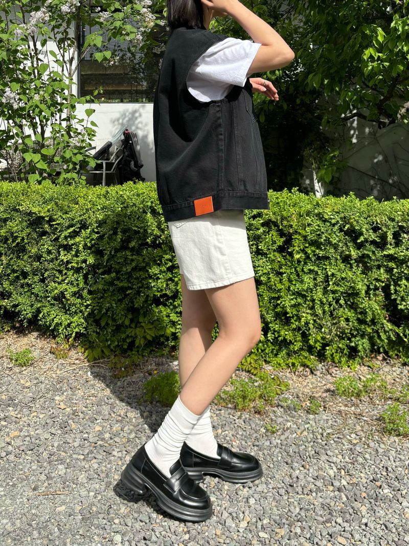 LOOSE FIT BLACK DENIM VEST code 21012