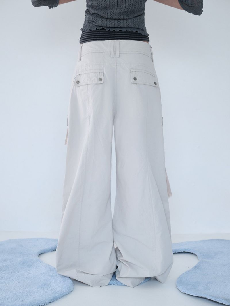 3-WAY MESH POCKET CARGO PT IVORY