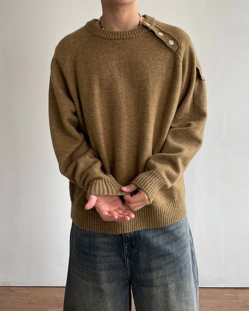 Bis Diagonal Button Knit