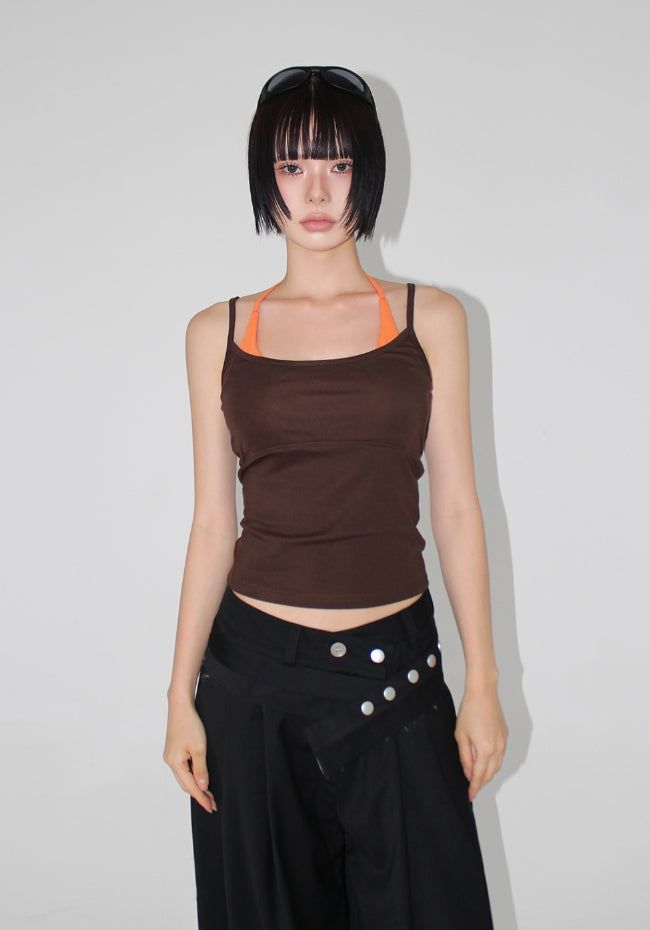 AAKE（アケ）の「[with cup] TWO TONE HALTER TOP（Tops）」