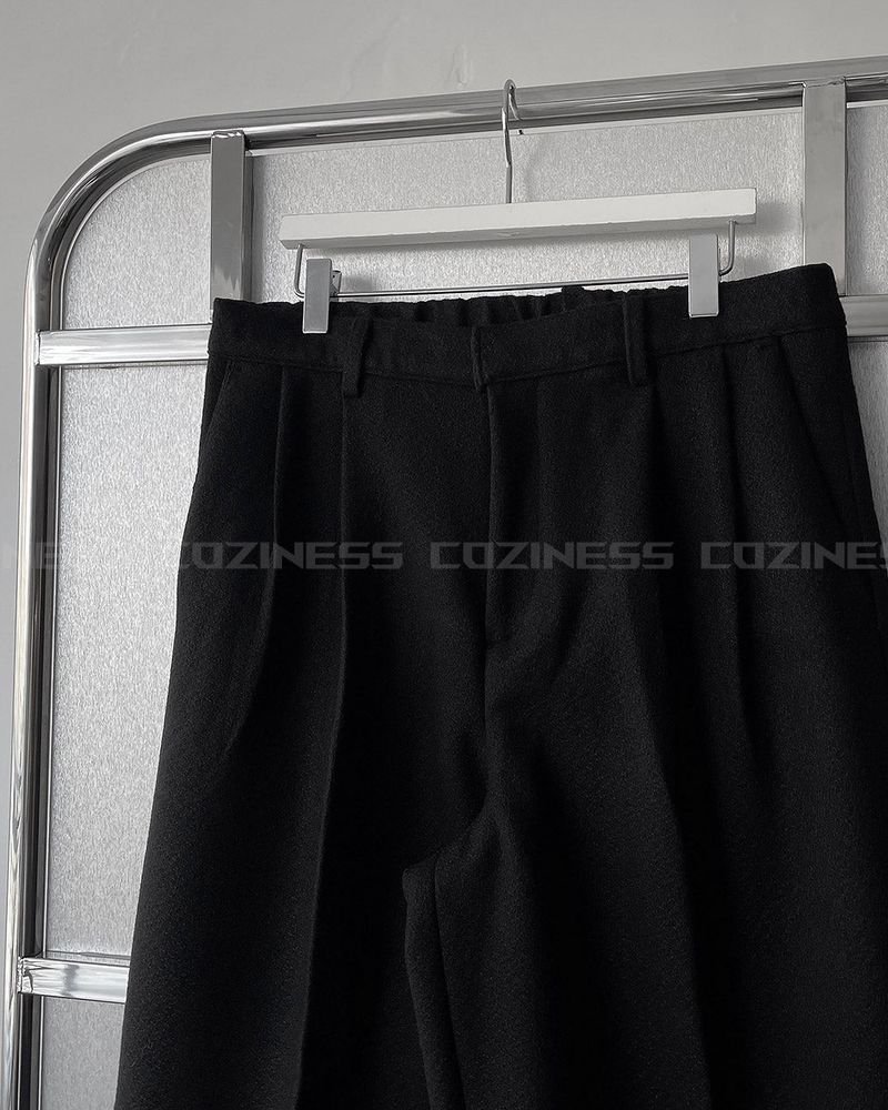 CR Youth shuffle two-tuck wool wide pants (3 colors)