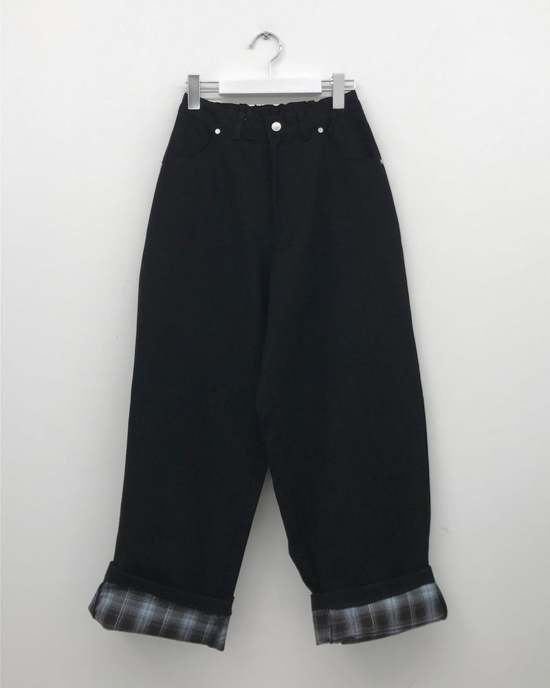 [MD Pick] Non-Fade Check Roll-up Denim (2 Colors)