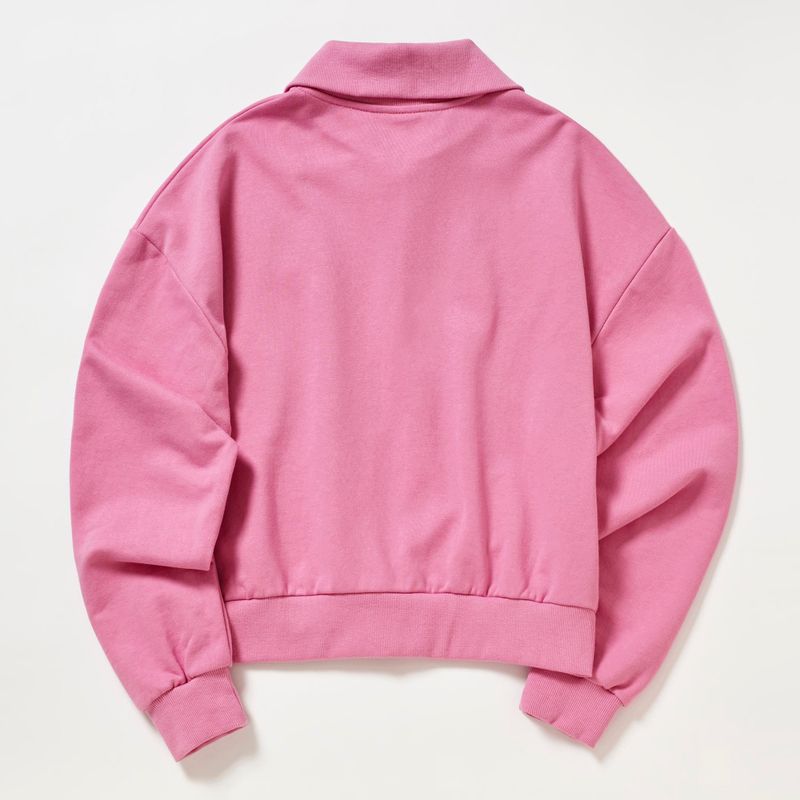 SMALL LOGO HALF ZIPUP SWEATSHIRT_PINK