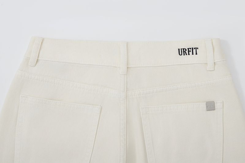 DESTROYED SLIM WIDE FIT DYING PANTS_ Cream White code 6836