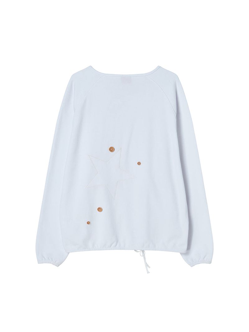 STAR APLIQUE CREWNECK WHITE