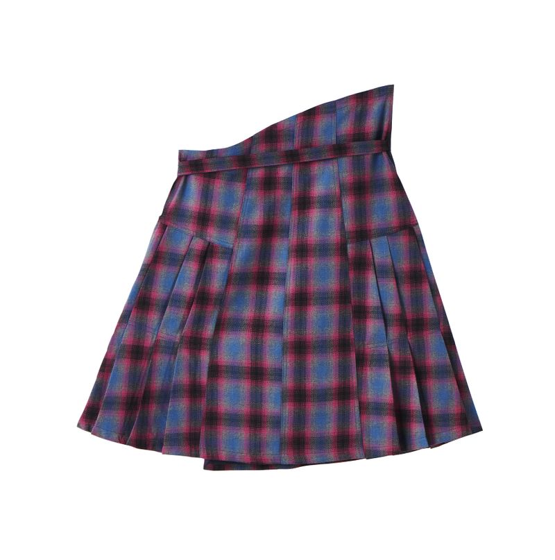 COTTAGE FLANNEL WRAP SKIRT (PURPLE)