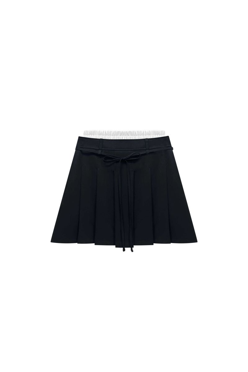 MILD PLEATS SKIRT PANTS / BLACK