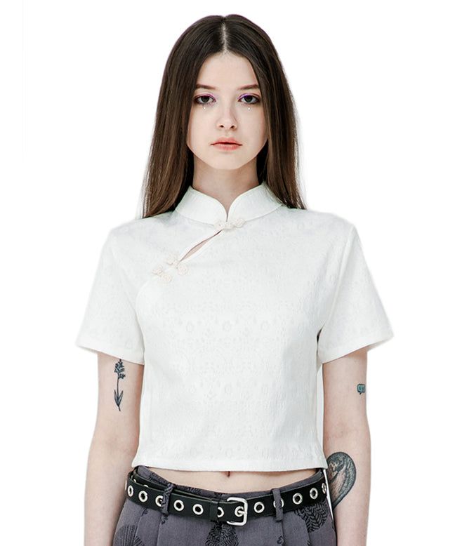 runningHIGH（ランニングハイ）の「JACQUARD QIPAO CROP SHIRT（Tops）」