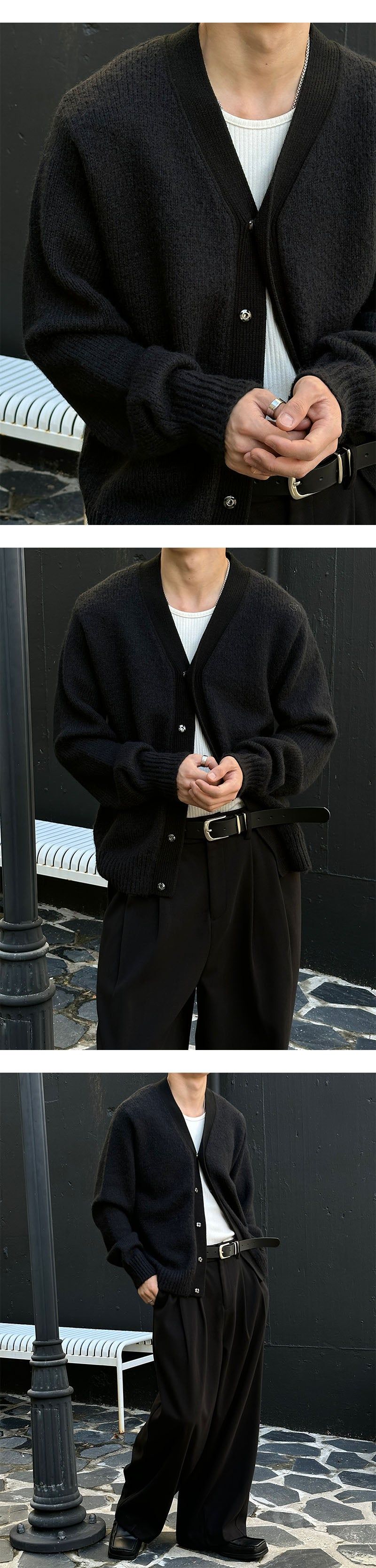 [F/W] Minimal line wool cardigan(3color)