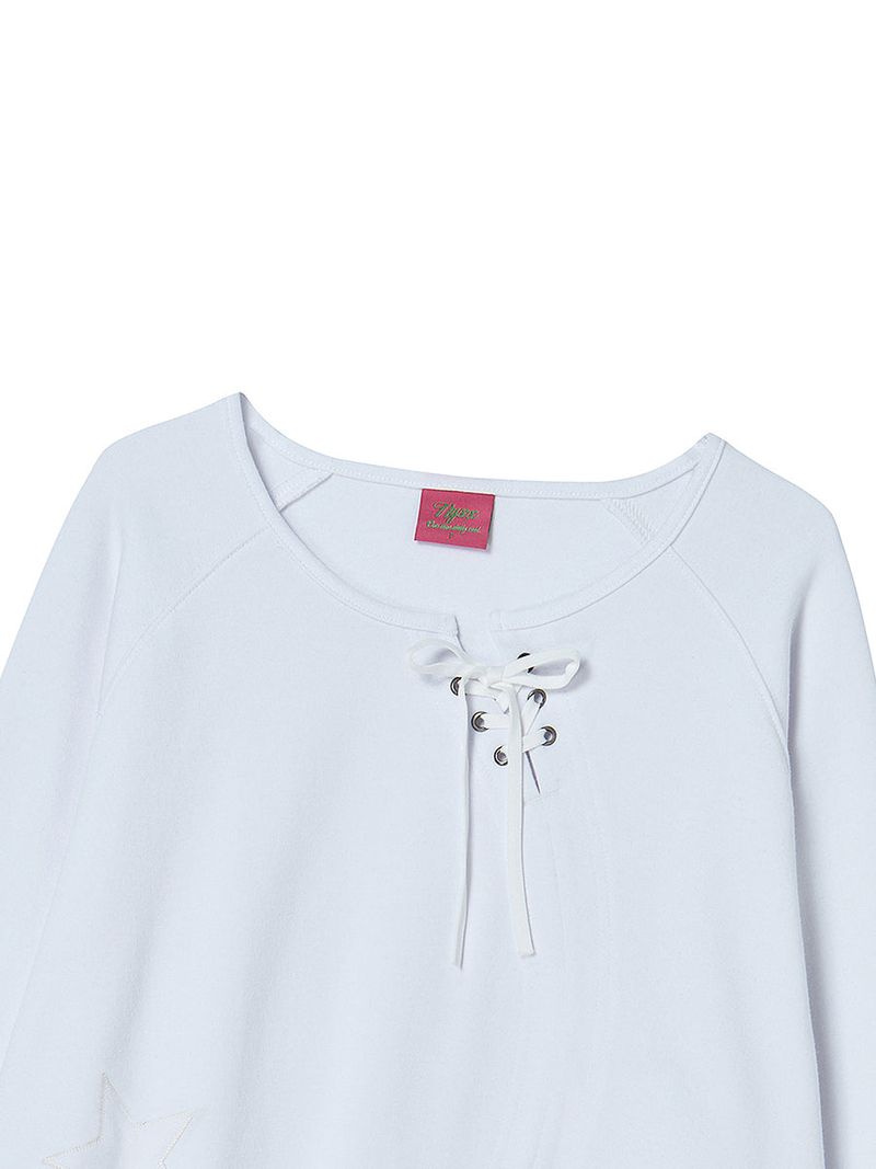 STAR APLIQUE CREWNECK WHITE