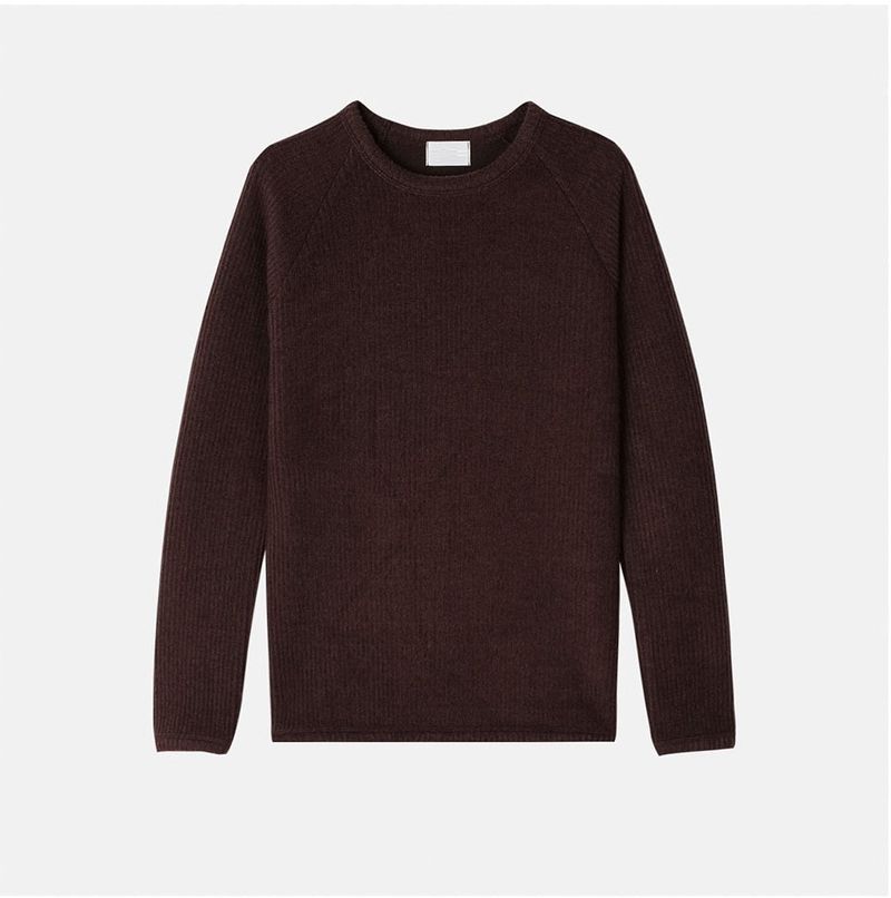 Fleece ribbed slim long sleeve tee