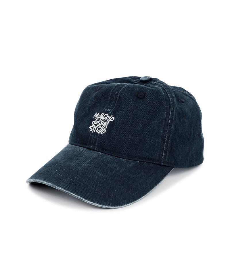 mahagrid（マハグリッド）の「VINTAGE WASHED SLASH LOGO BALL CAP_NAVY（Hats）」