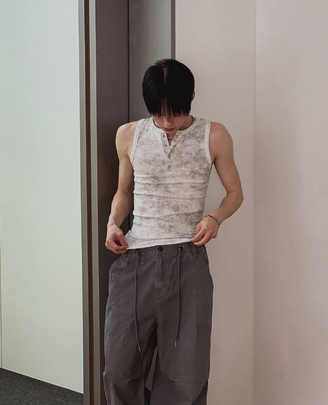 Draw Wash Parachute Wide Pants