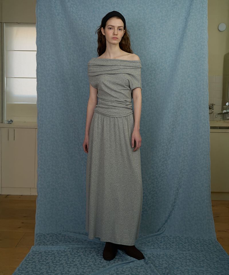 WITHOUTSUMMER（ウィズアウトサマー）の「Comfort flare skirt_gray（Skirts）」