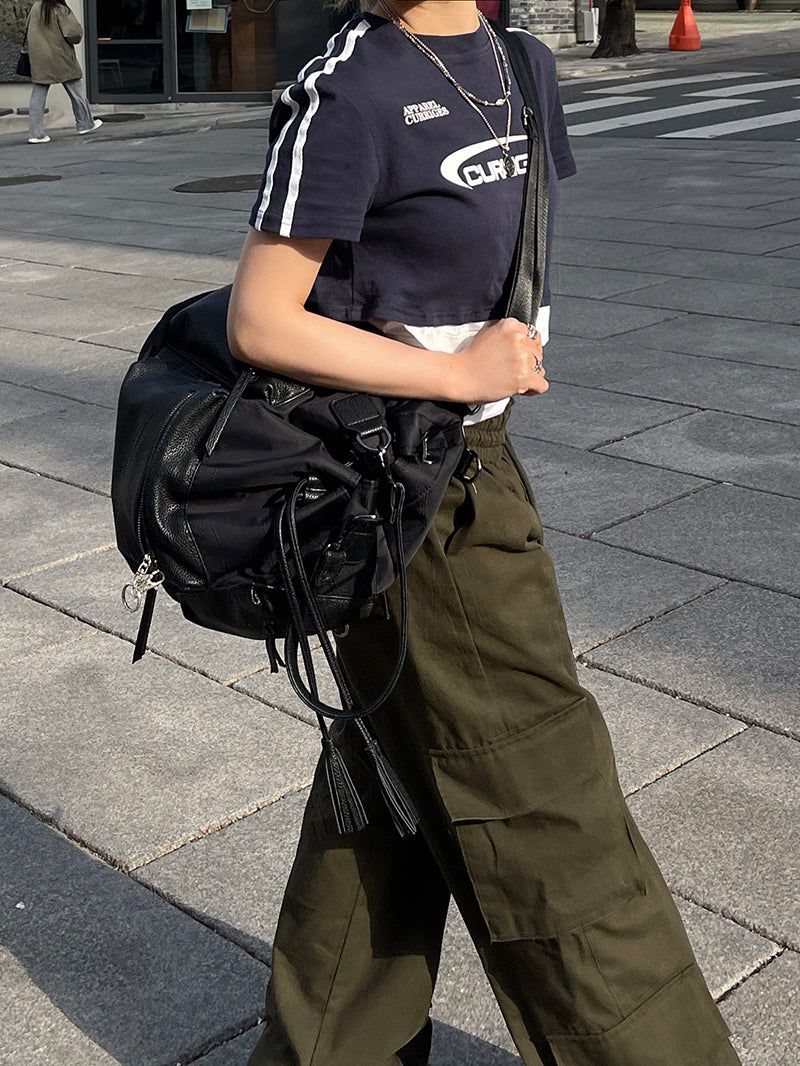 Y2k Sporty Racing Crop Tee