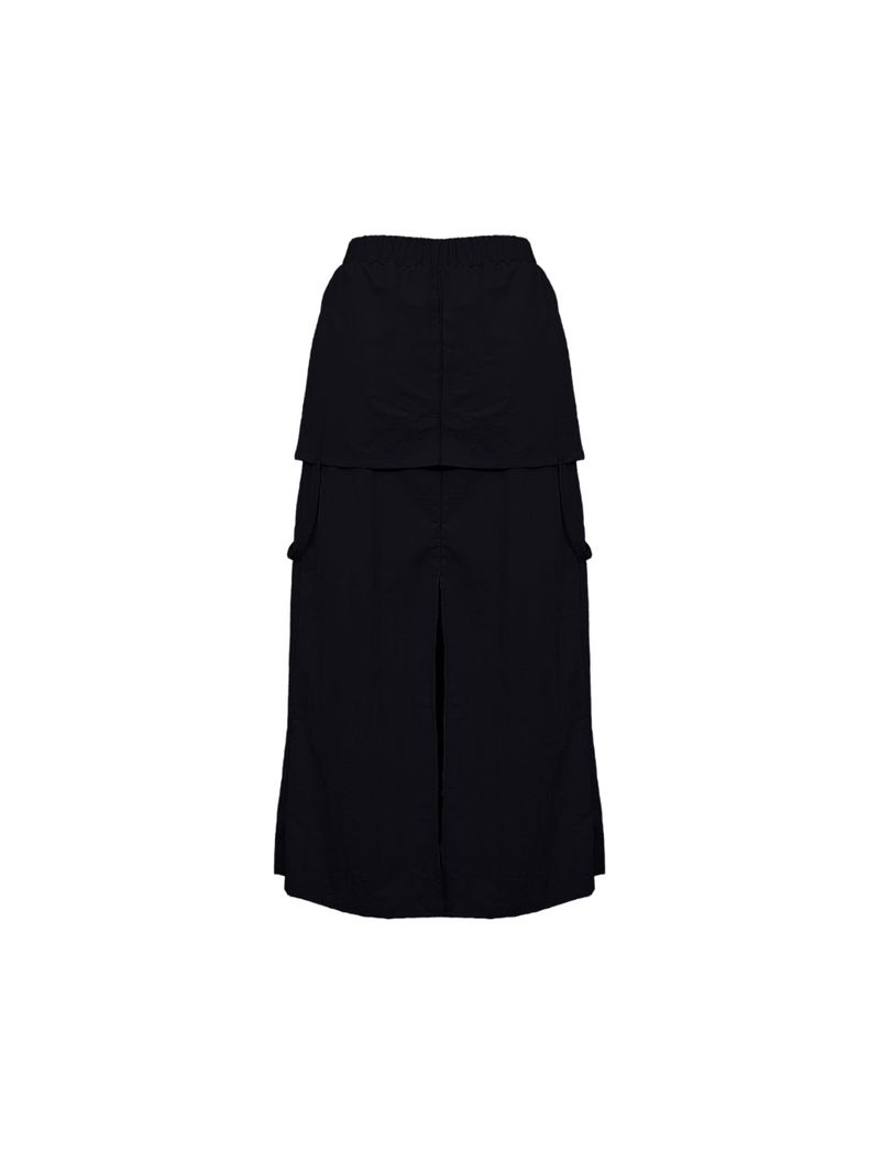 NYLON REVERSE LONG SKIRT (2 COLOR)
