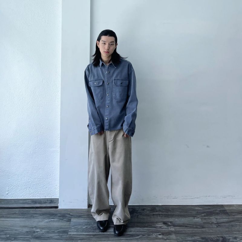 Washed Balloon Wide Trousers