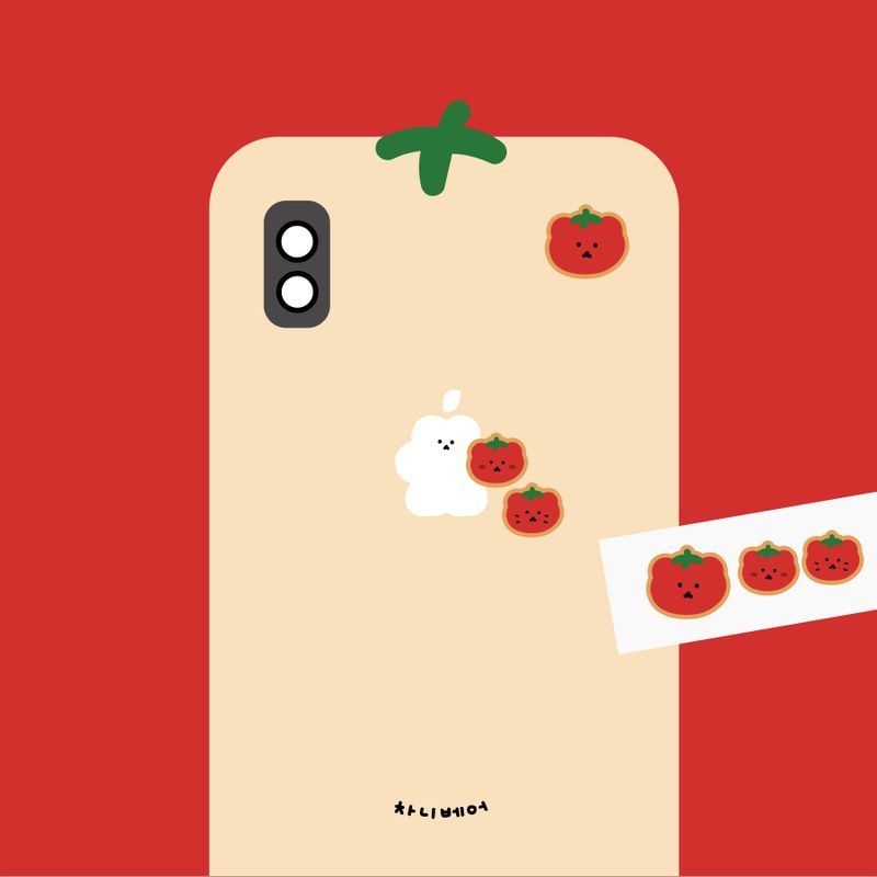 Tomato Chanibear Set (metal Sticker + Seal Sticker)