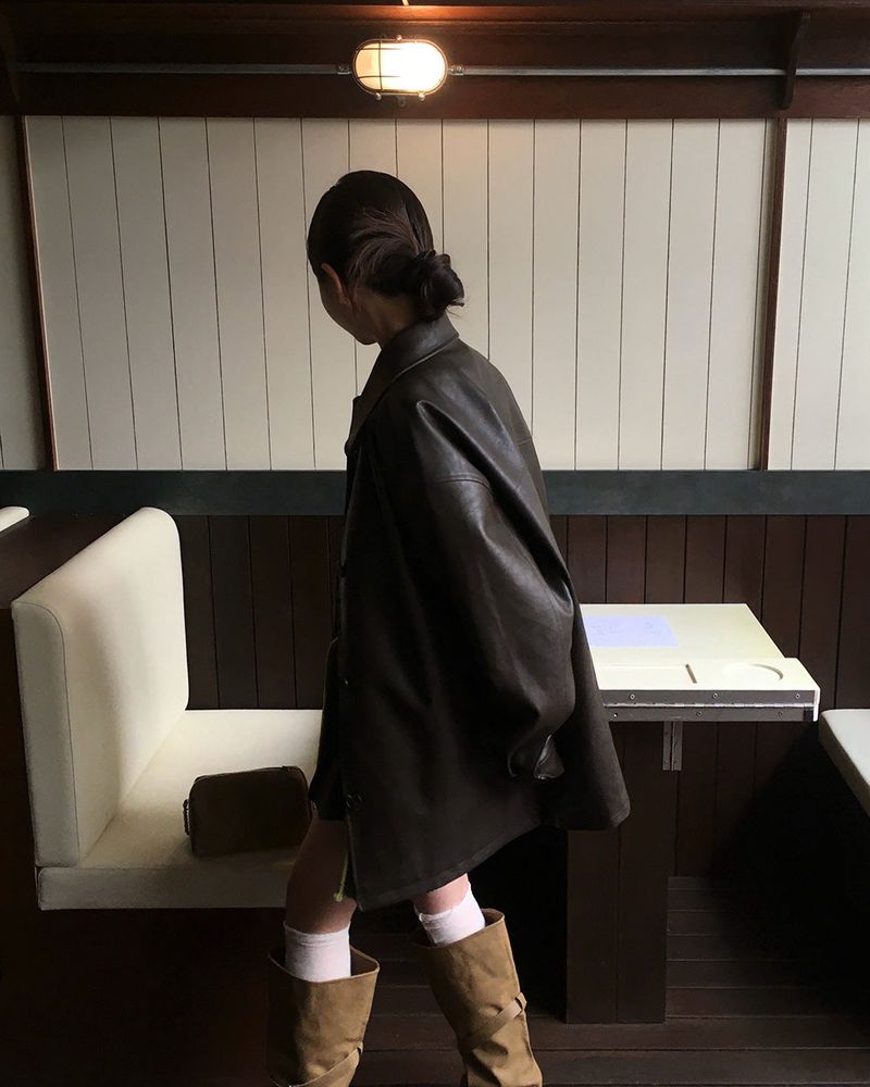 Our Leather Middle Jacket