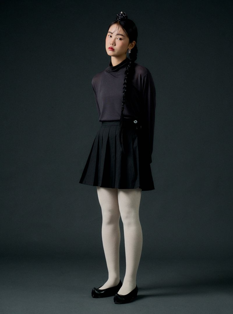 rram（アラーム）の「Stripe pleats skirt (black)（Skirts）」