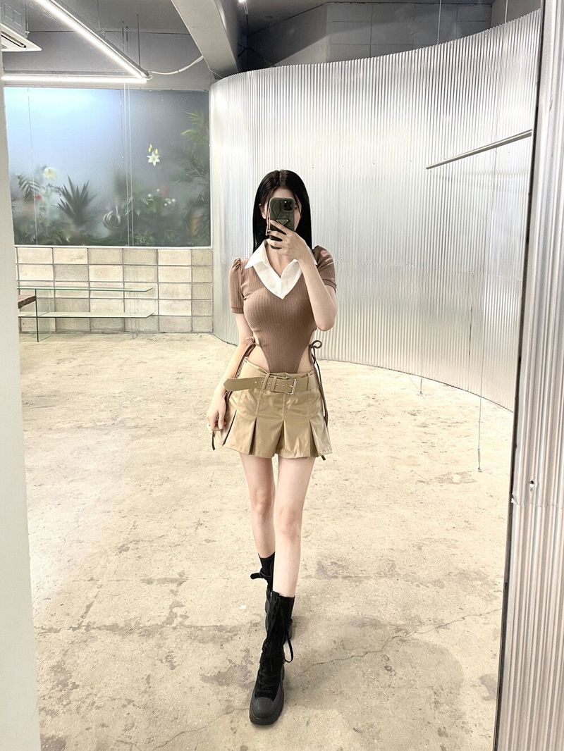 939. Coating mini pleats skirt (2color)